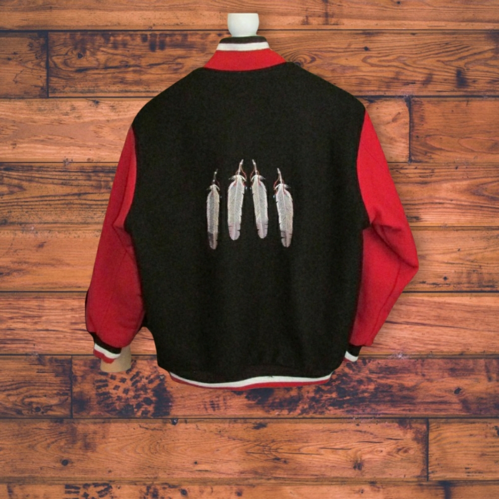 Black and Red Varsity Style Jacket